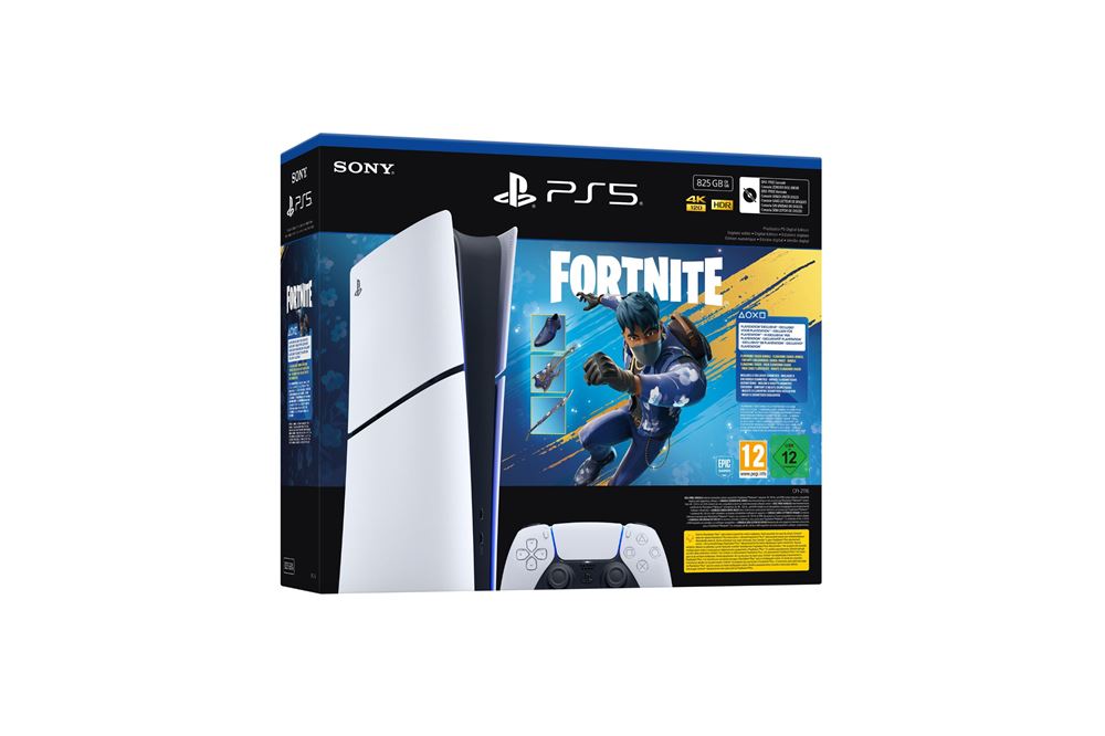 8 Paquete de consola Sony® PS5® Slim Digital Fortnite® Flowering Chaos Edición limitada Blanco - Imagen 1