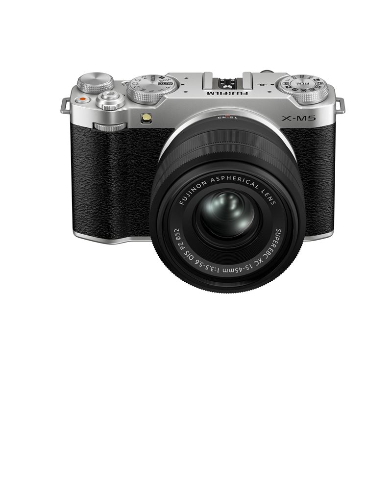 Appareil-photo-hybride-Fujifilm-X-M5-Argent-Objectif-15-45-mm Cámara híbrida Fujifilm X-M5 plateada + objetivo de 15-45 mm - Imagen 1